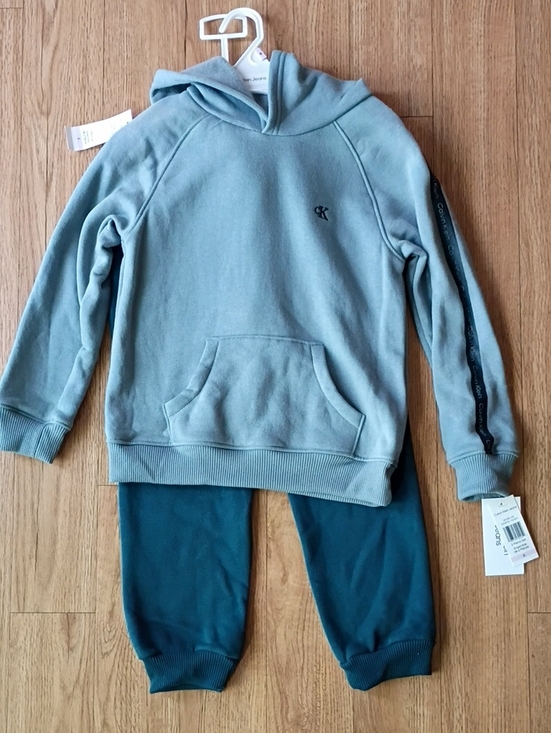 Calvin Klein Other - Calvin Klein Kids Sage Hoodie with Teal Joggers